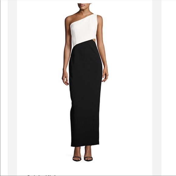 calvin klein one shoulder gown